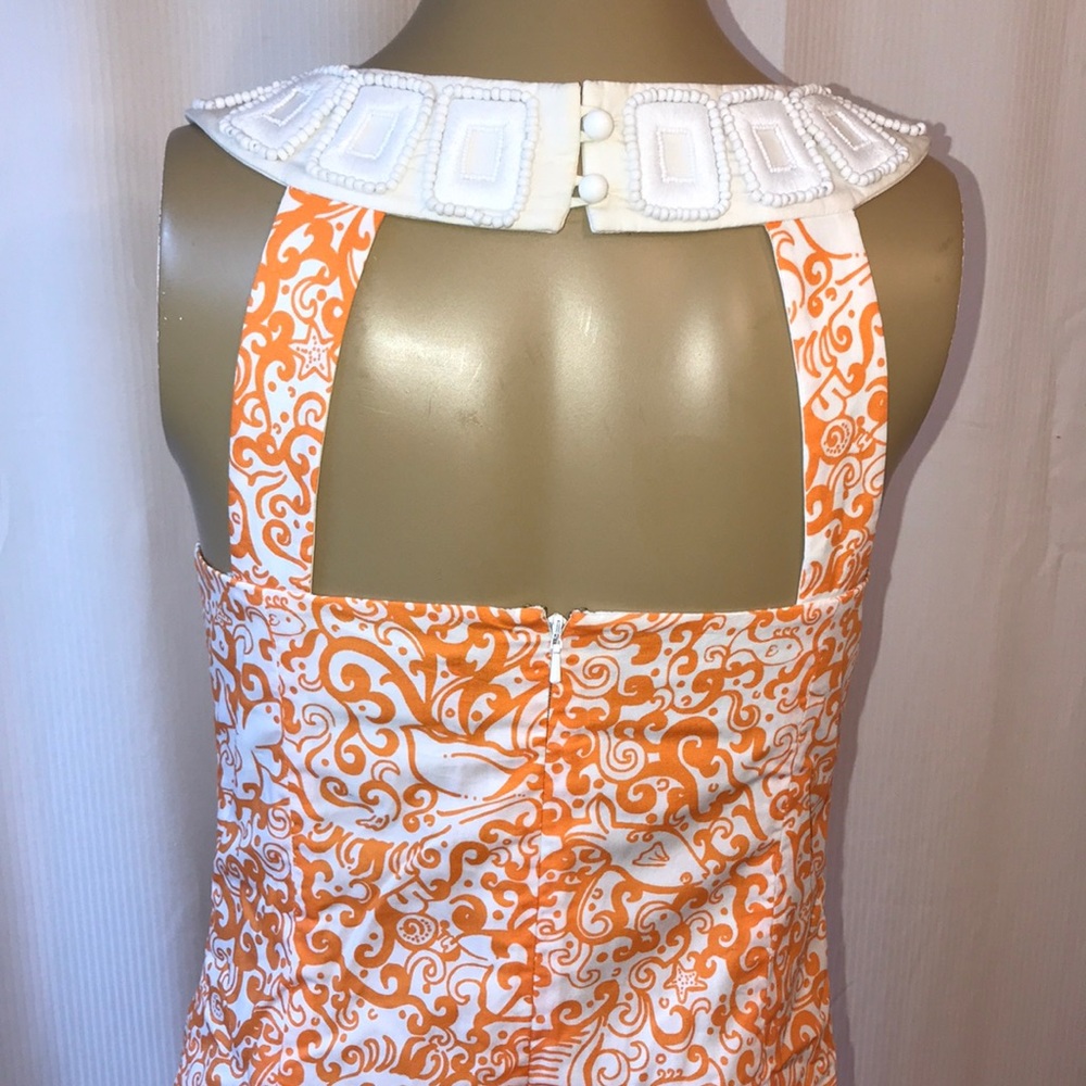 Lilly Pulitzer Orange and White Print Dress - Picture 5 of 7